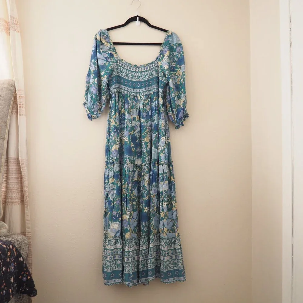 NWT Baltic Born Shanna Tiered Emerald Floral Dress sz L - Picture 6 of 7